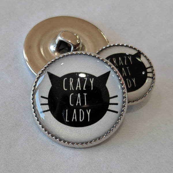 Cat / "Crazy Cat Lady" with white background / Acrylic Dome