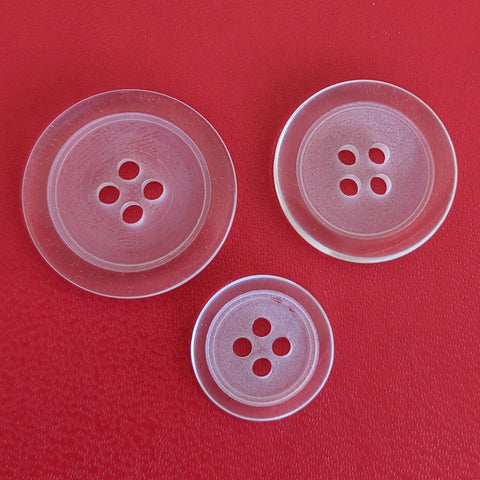 White (Clear) / Matte Opaque Centre / 4 Hole