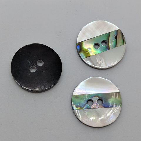 Black Mussel / Shell Inlay / 2 Hole