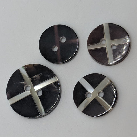 Black Mussel / Shell Inlay / 2 Hole