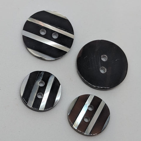 Black Mussel / Shell Inlay / 2 Hole