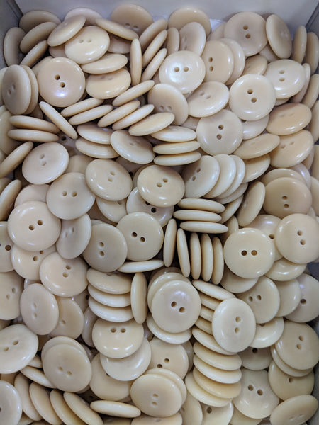 Natural / Vegetable Ivory / Disc / 2 Hole