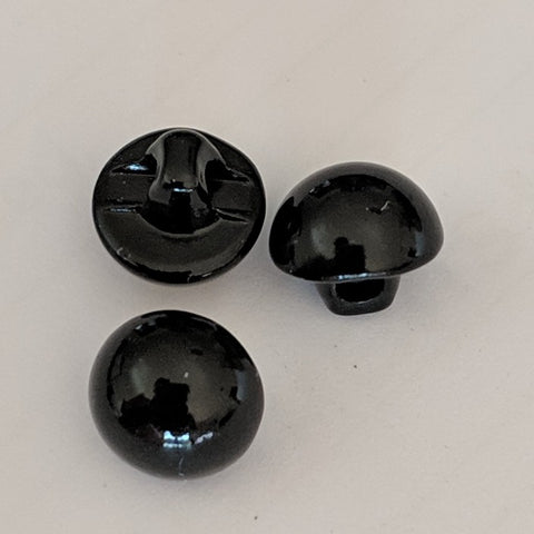 Black / Half Ball / Plastic Shank / Shiny