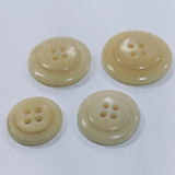 Natural / Vegetable Ivory / Edge with Raised Centre / 4 Hole