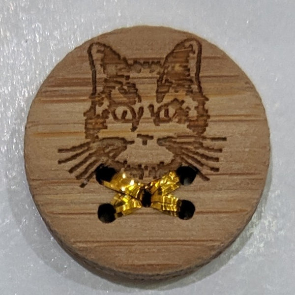 Cat face / Laser etched / bamboo
