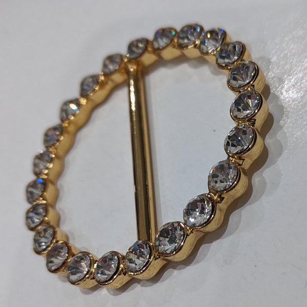 Gold or Silver and Diamante Buckle