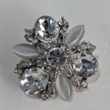 Cat-eye Stones & Swarovski Crystal / Silver / Shank