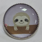 Sloth on branch / Purple background / Acrylic Dome