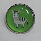Zebra / Green background / Acrylic Dome