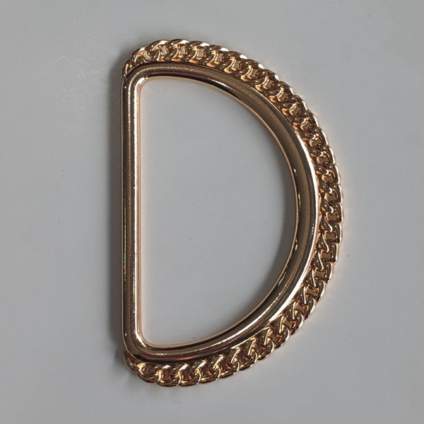 Decorative D-ring Rose Gold Buckle / Metal