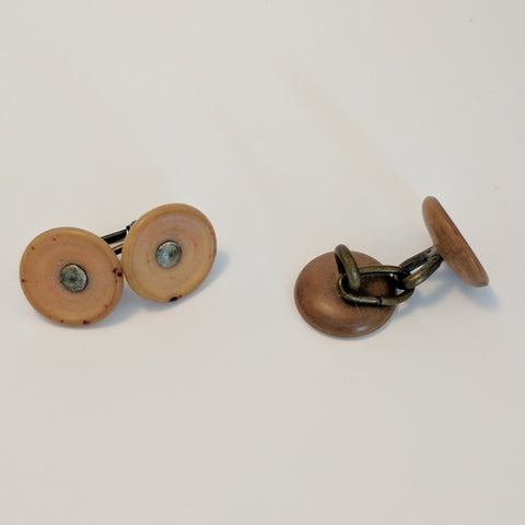 Cufflinks / Round / Brown