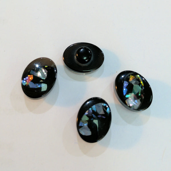 Black / Oval / Opal Colour / Shiny