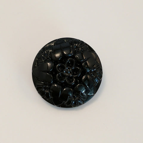 Black / Glass / Flowers / Shiny