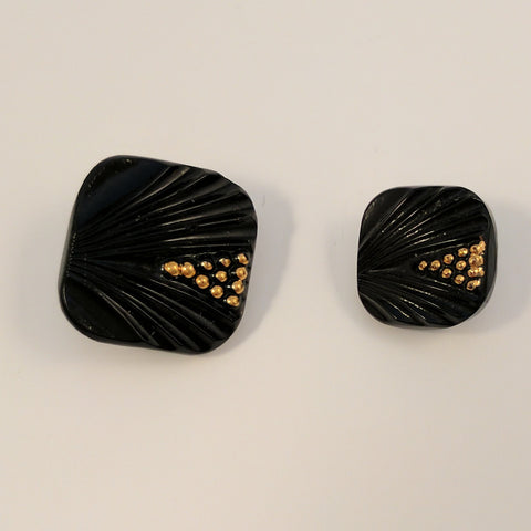 Black (Gold) / Square / Glass / Shiny
