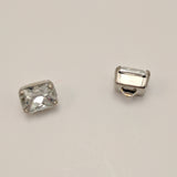Silver (silver shank) /  Rectangle  / Crystal