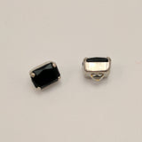 Black (Silver shank) /  Rectangle  / Crystal