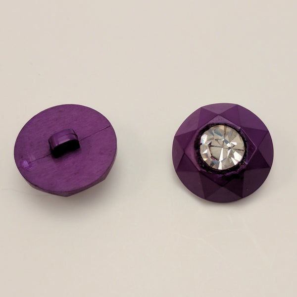 Purple / Diamante Centre / Faceted edge