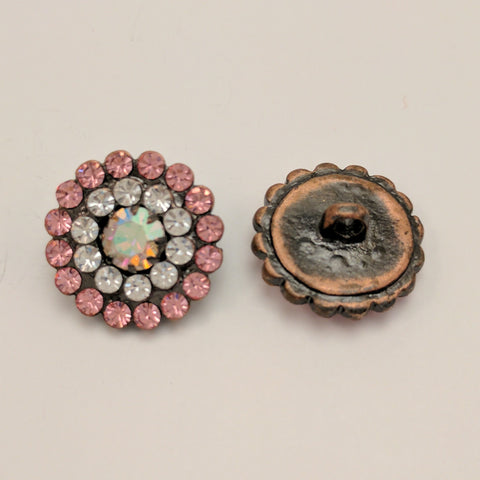 Metallic /  Pink & Clear Diamante