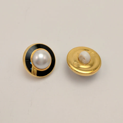 Gold / Black Ring / Pearl Centre Dome