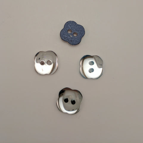 Blue / Flower / Sew through / Shiny (mirrored)