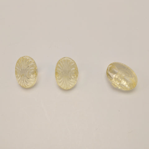 Yellow / Oval / Embossed / Semi-Opaque