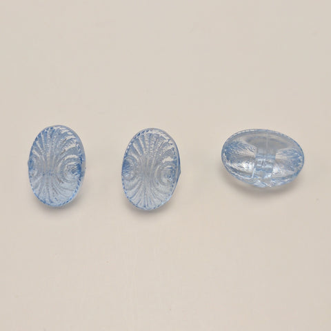 Blue / Oval / Embossed / Semi-Opaque