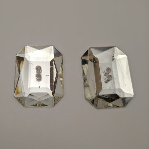 Clear (Silver) / Rectangle / Sew through / Mirrored