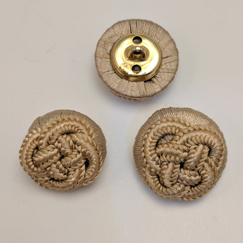 Beige / Fabric & Cord / Celtic Knot Button