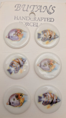White / Fish (Multi #2) / Porcelain (card of 6)