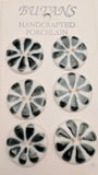 White / Black petals / Porcelain (card of 6)