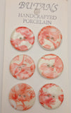 White / Red rose / Porcelain (card of 6)