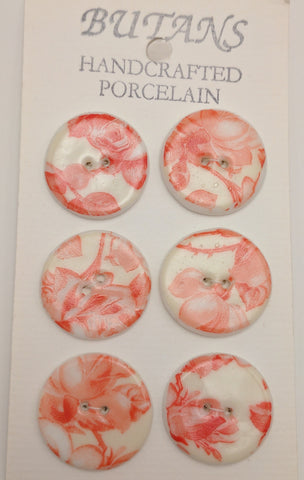 White / Red rose / Porcelain (card of 6)