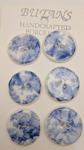 White / Blue rose / Porcelain (card of 6)