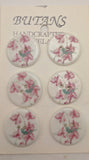 White / Flowers (pink native) / Porcelain (card of 6)