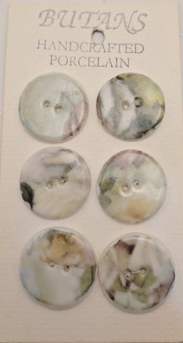 White / Green Colour Wash / Porcelain (card of 6)