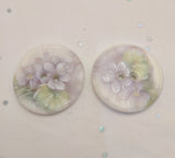 White / Flowers (purple violets) / Porcelain