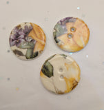 White / Flowers (Yellow and Purple) / Porcelain