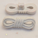 White Rope Bow - Plastic Shank