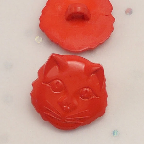 Cat Face / Red / Plastic Shank