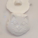 Cat Face / White / Plastic Shank