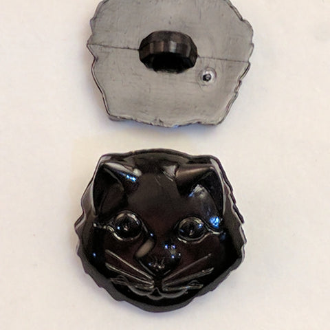 Cat Face / Black / Plastic Shank