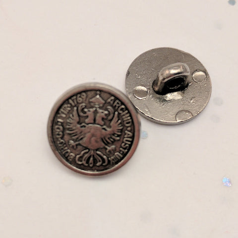 Bird Blazer Button / Silver /  Matte