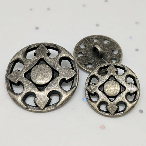 Medieval Wheel / Steam Punk / Antique nickel /  Matte