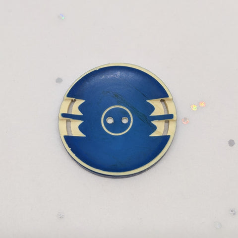 Blue / Carved Vintage Casein / 2 Hole