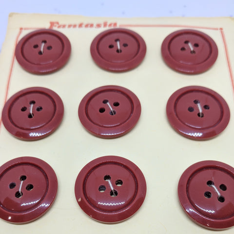 Carrot Red / Vintage Plastic / 4 Hole