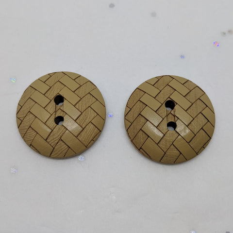 Brown Parquetry Pattern / Polyester / 2 Hole