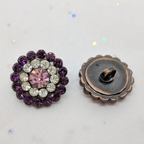Metallic /  Purple, pink  & Clear Diamante