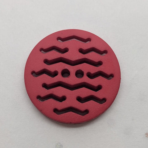 Red / Matte / Laser Cut Detail / 2 Hole