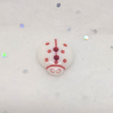 White Ladybird with Red / 2 hole