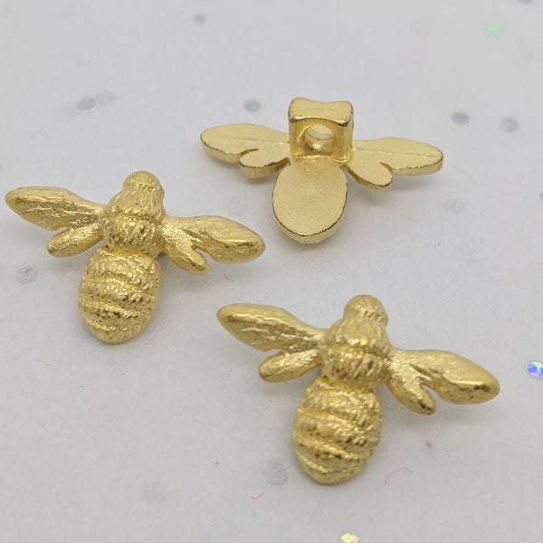 Gold Bees / ABS Metal Coated / Shank